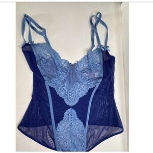 Elegant Blue Lace Bustier